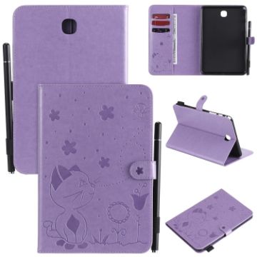 Samsung Galaxy Tab A8.0 T350 Purple Leather Case with Holder & Slots - 1