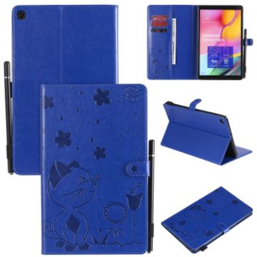 Samsung Galaxy Tab A9.7 T550 Cat Bee Embossed Shockproof Leather Case Blue - 1