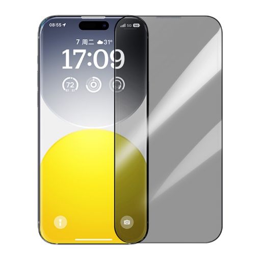 iPhone 15 Baseus Sapphire Dustproof Peep-proof Tempered Glass Film - 1