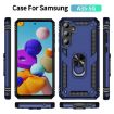 Samsung Galaxy A35 5G Shockproof TPU + PC Case with Holder - Blue - 2