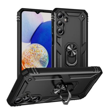 Samsung Galaxy A16 5G Shockproof Phone Case with Holder - Black - 1