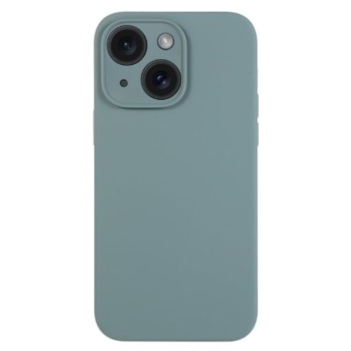iPhone 15 Plus Pine Needle Green Liquid Silicone Phone Case - 1