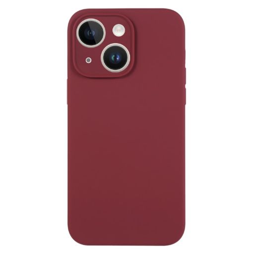 iPhone 14 Plus Plum Liquid Silicone Phone Case - Pure Color Fine Pore - 1