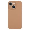 iPhone 14 Light Brown Liquid Silicone Phone Case - Pure Color - 1