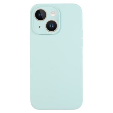 iPhone 14 Turquoise Liquid Silicone Phone Case - Pure Color Fine Pore - 1