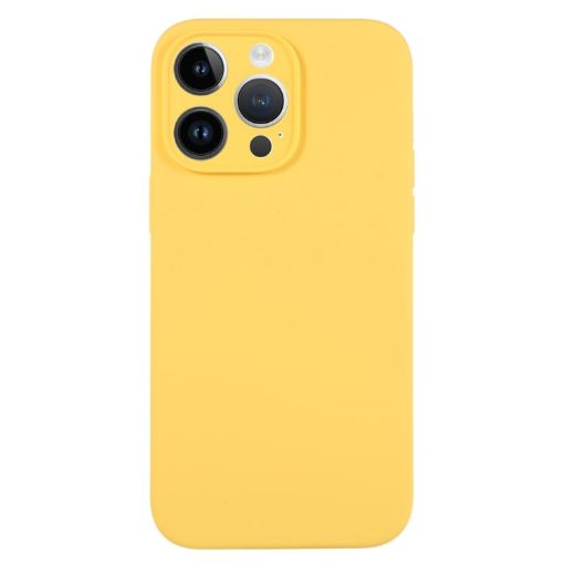 iPhone 14 Pro Max Yellow Liquid Silicone Phone Case - 1