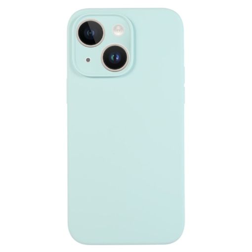 iPhone 13 Turquoise Liquid Silicone Phone Case - Pure Color Fine Pore - 1