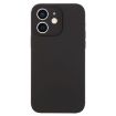 iPhone 12 Black Liquid Silicone Phone Case - Pure Color Fine Pore - 1