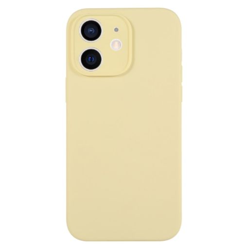 iPhone 12 Creamy Yellow Liquid Silicone Phone Case - Pure Color - 1