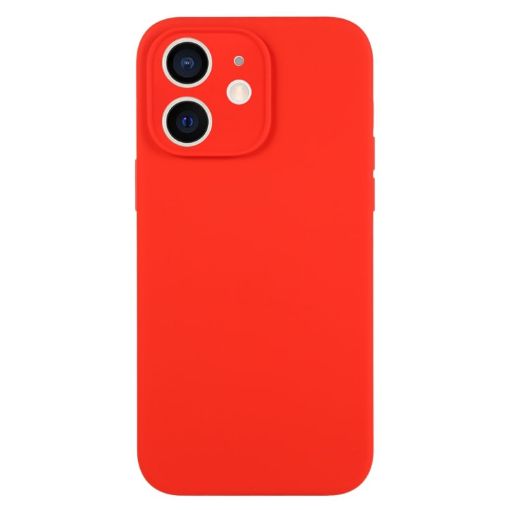 iPhone 12 Red Liquid Silicone Phone Case - Pure Color Fine Pore - 1