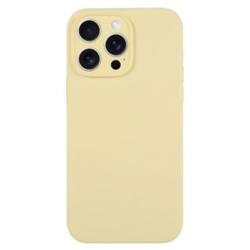 iPhone 16 Pro Max Creamy Yellow Liquid Silicone Phone Case - 1