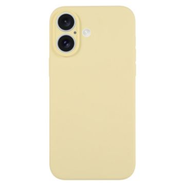 iPhone 16 Creamy Yellow Liquid Silicone Phone Case - 1