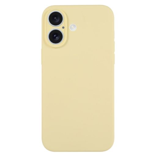 iPhone 16 Creamy Yellow Liquid Silicone Phone Case - 1