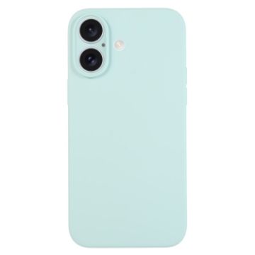 iPhone 16 Turquoise Liquid Silicone Phone Case - Pure Color Fine Pore - 1