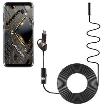 3 in 1 IP67 Waterproof Endoscope Camera USB-C/Micro USB/USB 3.5m - 1