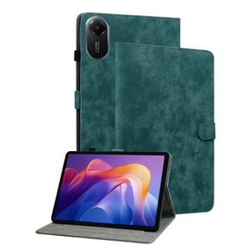 Redmi Pad 2/SE 11 Tiger Pattern Flip Leather Case - Dark Green - 1