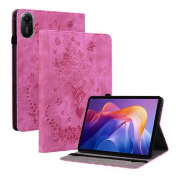 Redmi Pad 2/SE 11 2025 Butterfly Rose Leather Case - Rose Red - 1