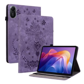 Redmi Pad 2/SE 11 2025 Purple Butterfly Rose Leather Tablet Case - 1