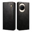 Huawei nova 14 Leather Phone Case - Oil Wax Crazy Horse Texture, Black - 1
