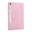 Samsung Galaxy Tab S9 Pink Litchi Texture Leather Case with Holder - 2