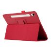 Samsung Galaxy Tab S9 Red Litchi Leather Case with Holder - 4
