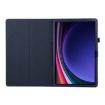Samsung Galaxy Tab S9 Ultra Dark Blue Litchi Leather Case with Holder - 3