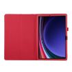 Samsung Galaxy Tab S9 Ultra Red Litchi Leather Case with Holder - 3