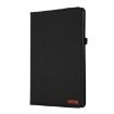 Samsung Galaxy Tab S10 FE/S9 FE Black Fabric Flip Leather Case - 2