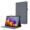 Samsung Galaxy Tab S9+/S10+ Dark Blue Fabric Texture Leather Case - 1