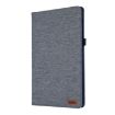Samsung Galaxy Tab S9+/S10+ Dark Blue Fabric Texture Leather Case - 2