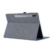 Samsung Galaxy Tab S9+/S10+ Dark Blue Fabric Texture Leather Case - 6