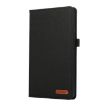 Samsung Galaxy Tab A9 Black Fabric Texture Flip Leather Case - 2