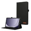 Samsung Galaxy Tab A9+ Black Fabric Texture Flip Leather Case - 1
