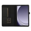 Samsung Galaxy Tab A9+ Black Fabric Texture Flip Leather Case - 4