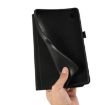 Samsung Galaxy Tab A9+ Black Fabric Texture Flip Leather Case - 7