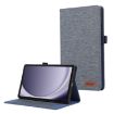Samsung Galaxy Tab A9+ Dark Blue Fabric Texture Flip Leather Case - 1