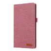 Samsung Galaxy Tab A9+ Rose Red Fabric Texture Flip Leather Case - 2