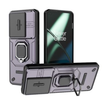 OnePlus 11 5G Purple Shockproof Case with Holder - Camshield TPU + PC - 1
