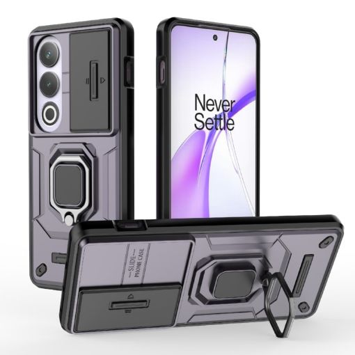OnePlus ACE 3V Purple Shockproof Phone Case with Holder - Camshield TPU+PC - 1