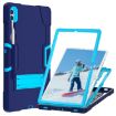 Samsung Galaxy Tab S9+ Silicone PC Case with Holder - Navy Blue/Blue - 2