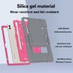 Samsung Galaxy Tab S9+ Silicone PC Case with Holder - Grey/Rose Red - 3