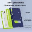 Samsung Galaxy Tab S9+ Silicone PC Case with Holder - Navy Blue/Green - 3