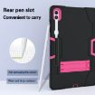 Samsung Galaxy Tab S9+ Black/Rose Red Silicone PC Case with Holder - 4