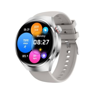 GT4 Smart Bracelet 1.53" Watch, Bluetooth Call/NFC/Heart Rate Silver - 1