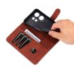 Vivo S30 AZNS Brown Flip Leather Phone Case - Calf Texture Skin Feel - 4