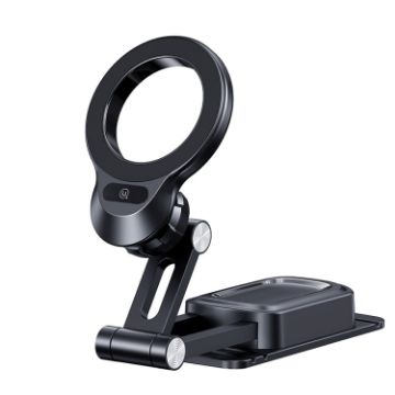 USAMS US-ZJ076 Magnetic Car Phone Holder - Black, Center Console Mount - 1