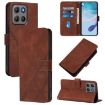 Moto G15 Power Crossbody 3D Embossed Flip Leather Case Brown - 1