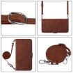Moto G15 Power Crossbody 3D Embossed Flip Leather Case Brown - 3