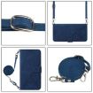 OPPO A5X 4G/5G Blue Crossbody 3D Embossed Flip Leather Phone Case - 3