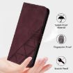 OPPO A5X 4G/5G Wine Red 3D Embossed Flip Leather Crossbody Case - 8